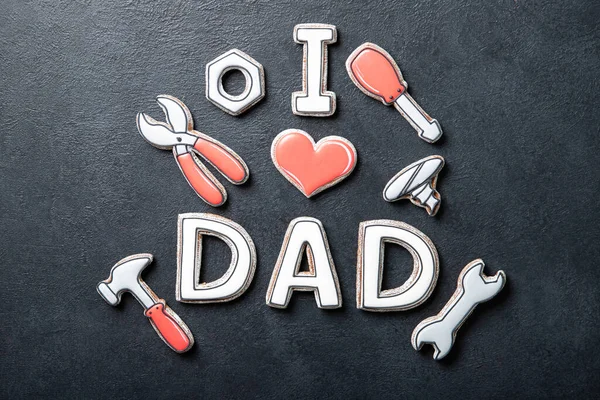 Gelukkige Vaderdag Concept Koekjes Plaats Voor Tekst — Stockfoto