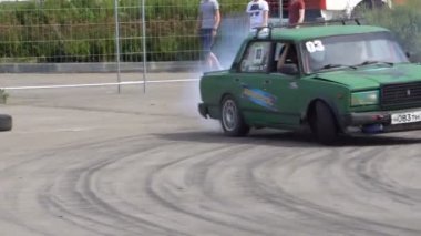 Moskova, Rusya - 19 Ağustos 2017: Tüm Rus Festivali Araba, Drift Yarışması