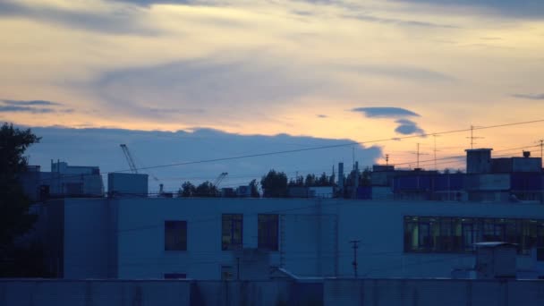 Time-lapse panorama of the city in the evening. Footage shot with 4K RAW sequence photo — Stock Video