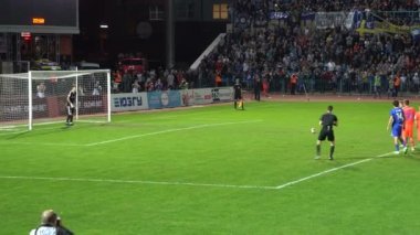 Kursk, Rusya Federasyonu - Eyl 20, 2017: Cska Moskova ve Avangard Kursk, gol ceza Cska karşı nokta arasında bir futbol maçı