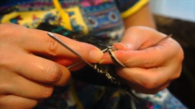 kadın örgü Yün çorap, ağır çekim