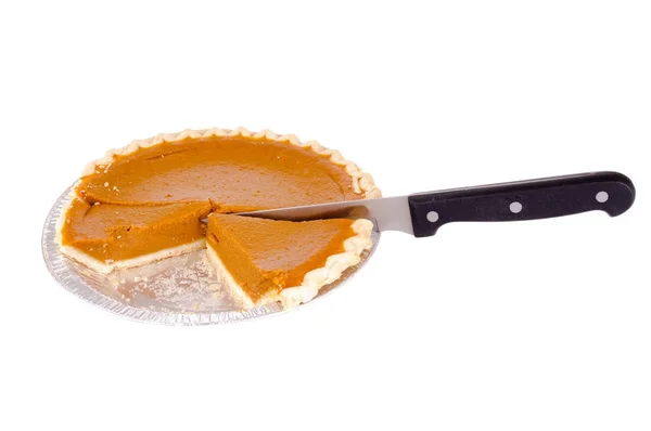 Pumkin Pie Dish Isolated White — Stock Photo, Image