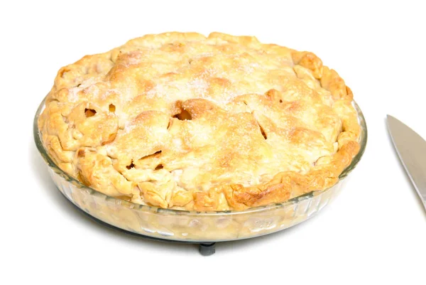 Apple Pie Shallow Depth Field White Background — Stock Photo, Image