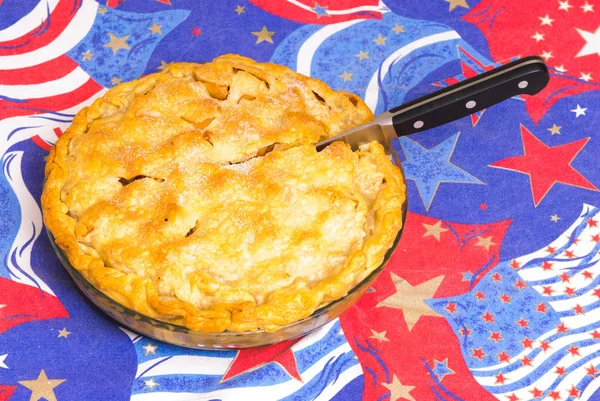 Яблочный Пирог Скатерти Америки — стоковое фото