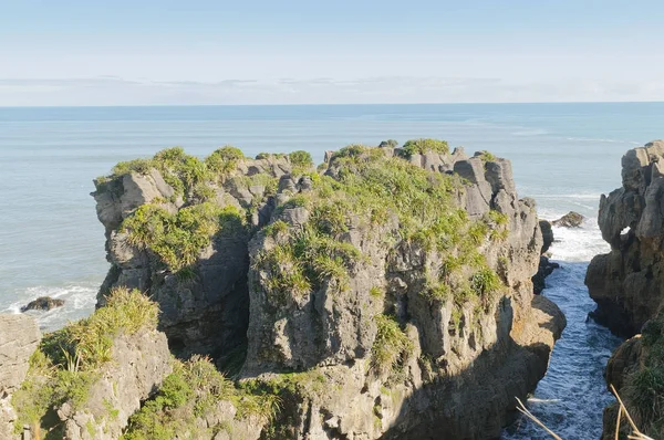 Блинчик Порождает Интересное Известняковое Образование Южном Острове Новой Зеландии — стоковое фото