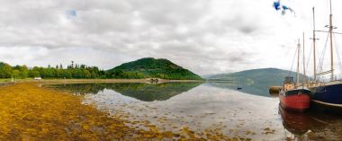 View of Loch Fyne from the mooring in Inveraray clipart