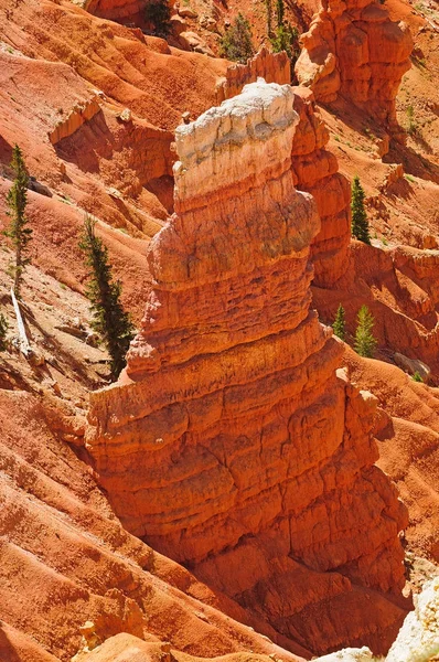 Une Partie Des Affleurements Rocheux Rouges Hoodoo Dans Parc National — Photo