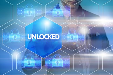 İş, teknoloji, internet ve ağ kavramı. Businessm