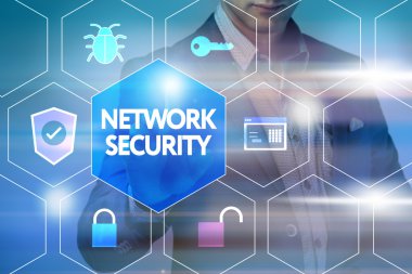 İş, teknoloji, internet ve ağ kavramı. Businessm