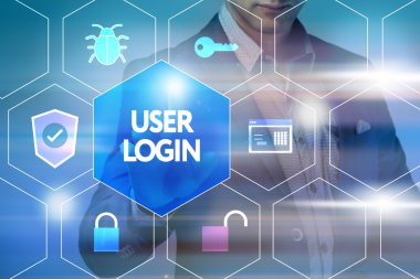 İş, teknoloji, internet ve ağ kavramı. Businessm