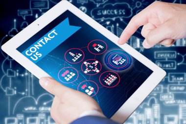 İş, teknoloji, internet ve ağ kavramı. Genç otobüs