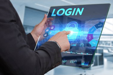 Ekonomi, teknoloji, Internet ve ağ kavramı. İş adamı