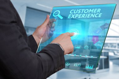 Ekonomi, teknoloji, Internet ve ağ kavramı. İş adamı