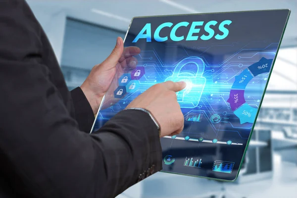 Ekonomi, teknoloji, Internet ve ağ kavramı. İş adamı