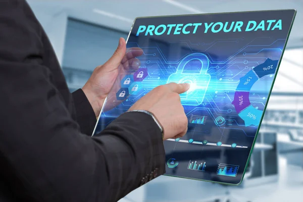 Ekonomi, teknoloji, Internet ve ağ kavramı. İş adamı