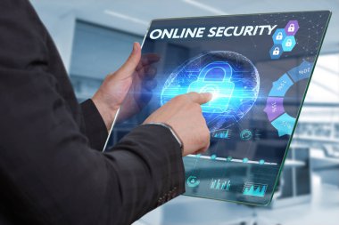 Ekonomi, teknoloji, Internet ve ağ kavramı. İş adamı