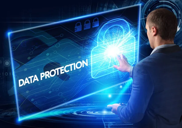 Ekonomi, teknoloji, Internet ve ağ kavramı. İş adamı