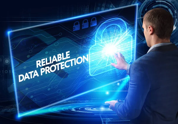 Ekonomi, teknoloji, Internet ve ağ kavramı. İş adamı