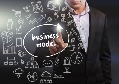 Ekonomi, teknoloji, Internet ve ağ kavramı. İş adamı
