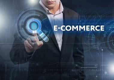 Ekonomi, teknoloji, Internet ve ağ kavramı. İş adamı