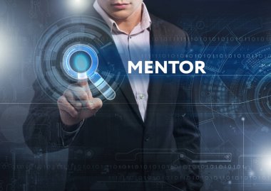 Ekonomi, teknoloji, Internet ve ağ kavramı. İş adamı