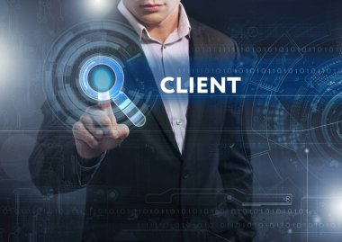 Ekonomi, teknoloji, Internet ve ağ kavramı. İş adamı