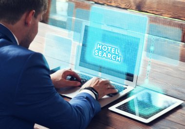 İş, teknoloji, internet ve ağ kavramı. Genç otobüs