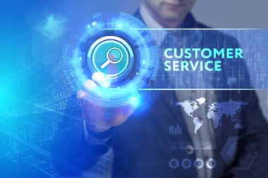 Ekonomi, teknoloji, Internet ve ağ kavramı. İş adamı