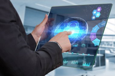 İş teknoloji Internet ve ağ kavramı. Genç iş