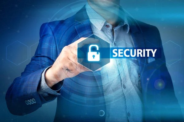 Concept of business security, safety of information from virus, — Stock Photo, Image