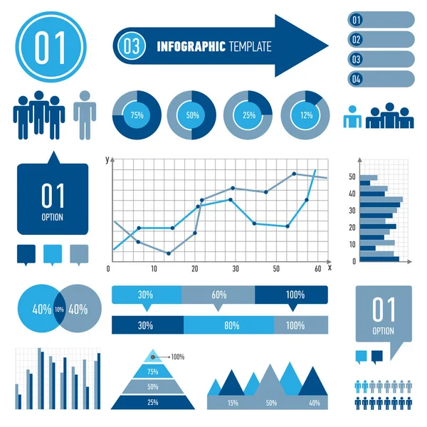 Set of infographics elements. EPS10. Vector.Can be used for workflow layout, diagram, business step options — Stock Vector