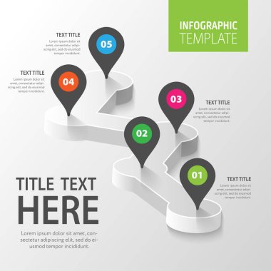 Yol haritası yol yol PIN simgesi şekilde yolda. Vektör ro