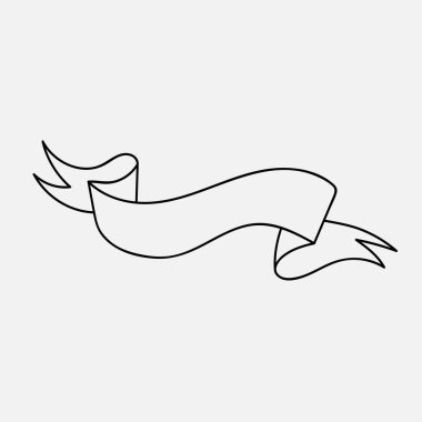 Vektör. Beyaz arka plan üzerinde izole. Vintage elle çizilmiş şerit 