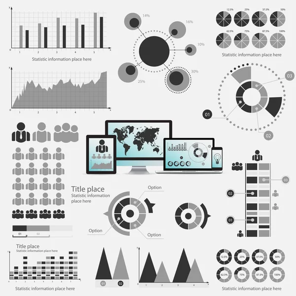 Geschäftsinfografisches Konzept - Vektor-Set von infographischen Elementen — Stockvektor