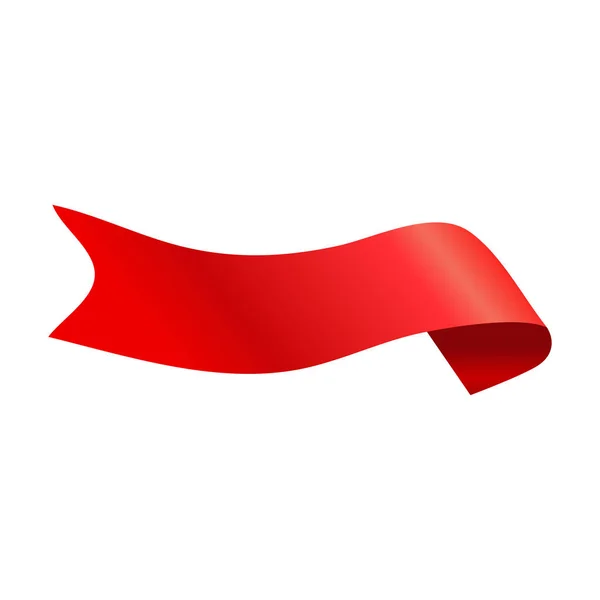 Red glossy ribbon vector banners set. Ribbons  isolated on white — Stock Vector