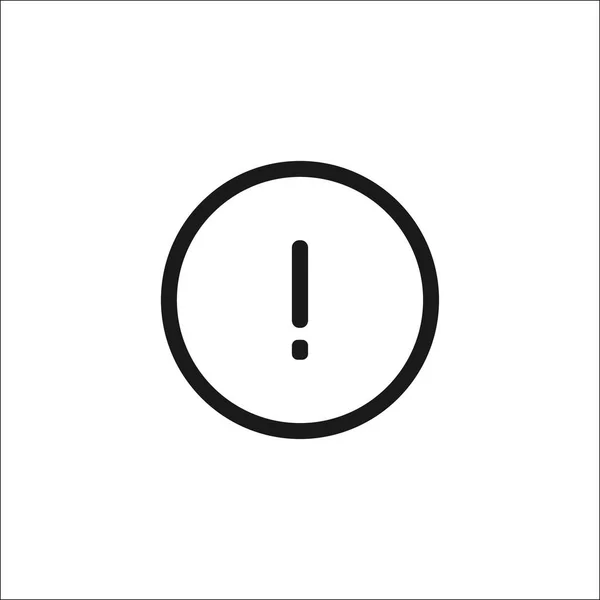 Icono de signo de exclamación de estilo de línea delgada botón de advertencia de atención en forma de círculo. Ilustración vectorial un elemento gráfico para el diseño web de Internet. Aislado sobre fondo blanco . — Vector de stock