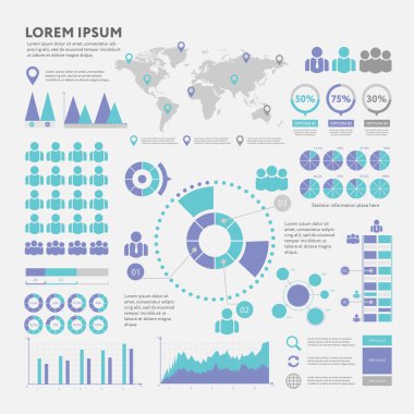 İş Infographic kavramı - vektör küme, Infographic öğesi