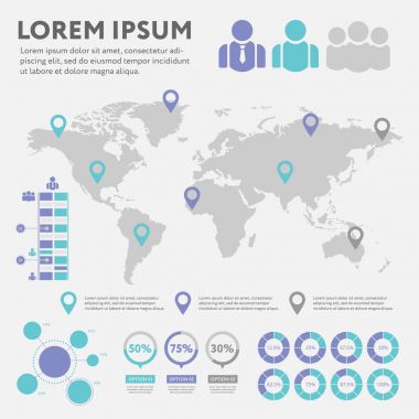 İş Infographic kavramı - vektör küme, Infographic öğesi