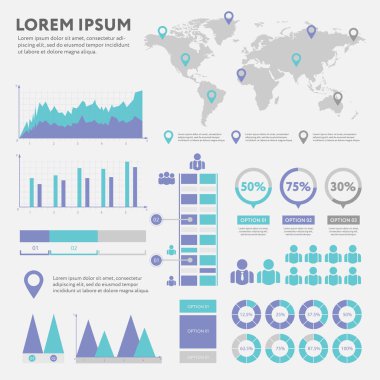 İş Infographic kavramı - vektör küme, Infographic öğesi