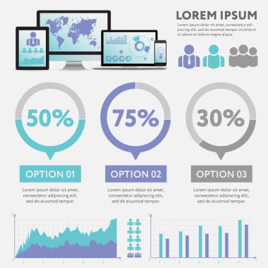 İş Infographic kavramı - vektör küme, Infographic öğesi