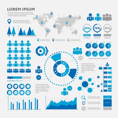 İş Infographic kavramı - vektör küme, Infographic öğesi
