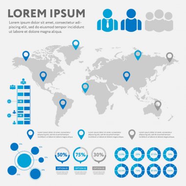 İş Infographic kavramı - vektör küme, Infographic öğesi