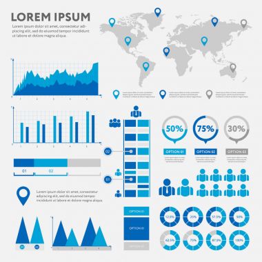 İş Infographic kavramı - vektör küme, Infographic öğesi