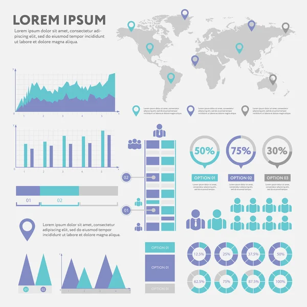 İş Infographic kavramı - vektör küme, Infographic öğesi