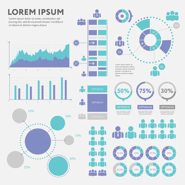 İş Infographic kavramı - vektör küme, Infographic öğesi