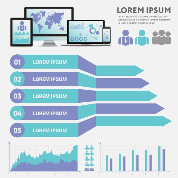 İş Infographic kavramı - vektör küme, Infographic öğesi