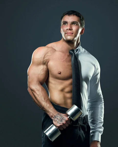 Portrait of strong healthy handsome Athletic Man Fitnes — Stock Photo, Image