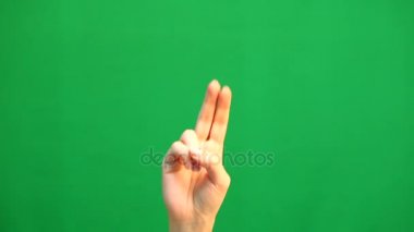El hareketleri. Dokunmatik ekran. El multitouch jestleri yeşil ekranda gösterilen
