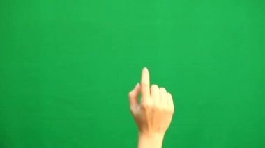 El hareketleri. Dokunmatik ekran. El multitouch jestleri yeşil ekranda gösterilen