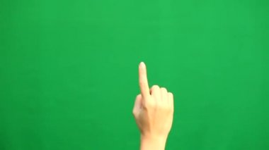 El hareketleri. Dokunmatik ekran. El multitouch jestleri yeşil ekranda gösterilen